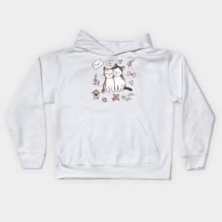 Lovely Cats / Be with me Kids Hoodie